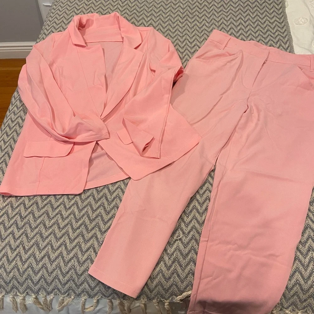 Woven Suit Blazer & Pants Set – Weissman Mixify – Adult Medium Pink